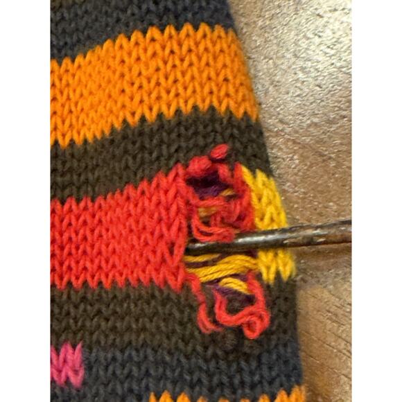 Large Benetton Vintage Crazy Retro Sweater ColorBlock United Colors Of Italy - Picture 11 of 13